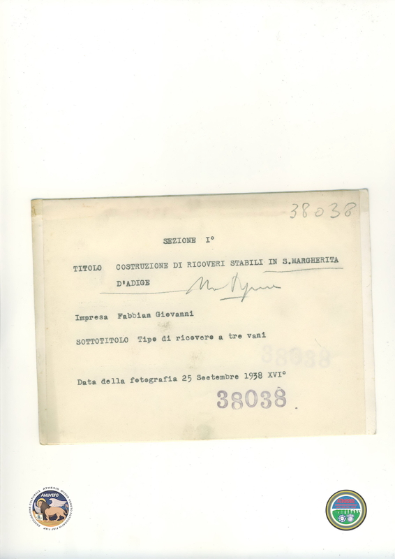 1938 09 25 Santa Margherita d&#039;Adige COSTRUZIONE RICOVERI id_38038 2 retro
